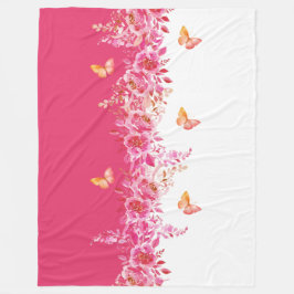 Manta Polar Petal Soft Pink Butterfly Sherpa Blanket