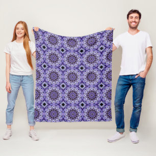 Manta Polar Pétalos de flores de Hydrangea azul Resumen Patrón