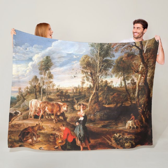 Manta Polar Peter Paul Rubens Milkmaids con ganado en tierra (In situ)