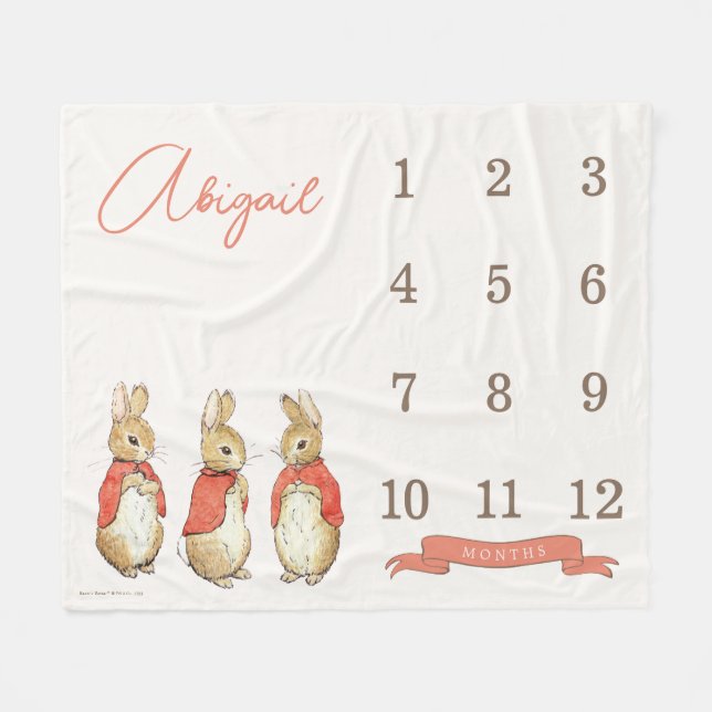 Manta Polar Peter Rabbit | Bebé niña hito de 12 meses (Frente (Horizontal))