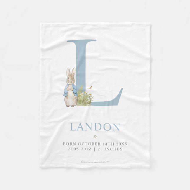 Manta Polar Peter Rabbit | Carta personalizada L (Anverso)