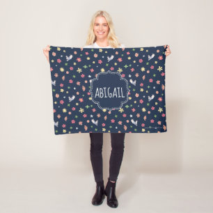Manta Polar Peter Rabbit   Floral Navy Pattern