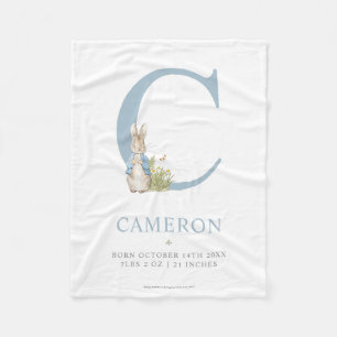 Manta Polar Peter Rabbit   Letra C personalizada