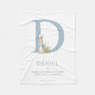 Manta Polar Peter Rabbit   Letra D personalizada