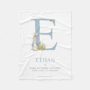 Manta Polar Peter Rabbit   Letra E personalizada