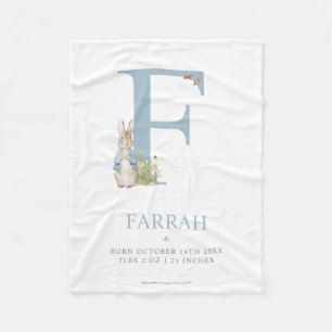 Manta Polar Peter Rabbit   Letra F personalizada