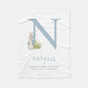 Manta Polar Peter Rabbit   Letra personalizada N