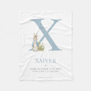 Manta Polar Peter Rabbit   Letra personalizada X