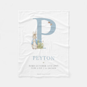 Manta Polar Peter Rabbit   Personalized Letter P