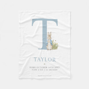 Manta Polar Peter Rabbit   Personalized Letter T