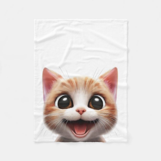 Manta Polar Petit chat mignon, chaton adorable, cute, ginger  (Anverso)