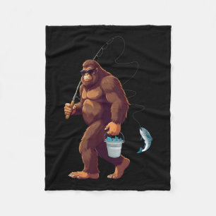 Manta Polar Pez Bigfoot Divertido Retro Sasquatch Pescador Pap