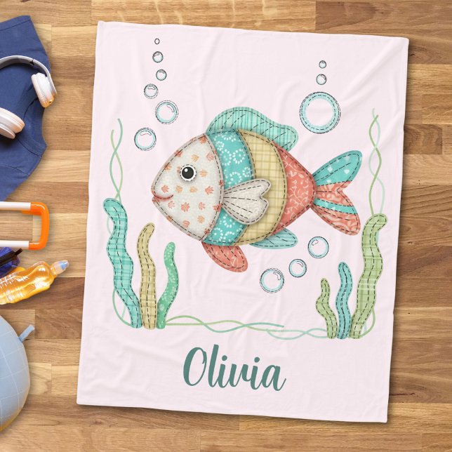 Manta Polar Pez encantador de patchwork (Subido por el creador)