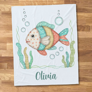 Manta Polar Pez encantador de patchwork