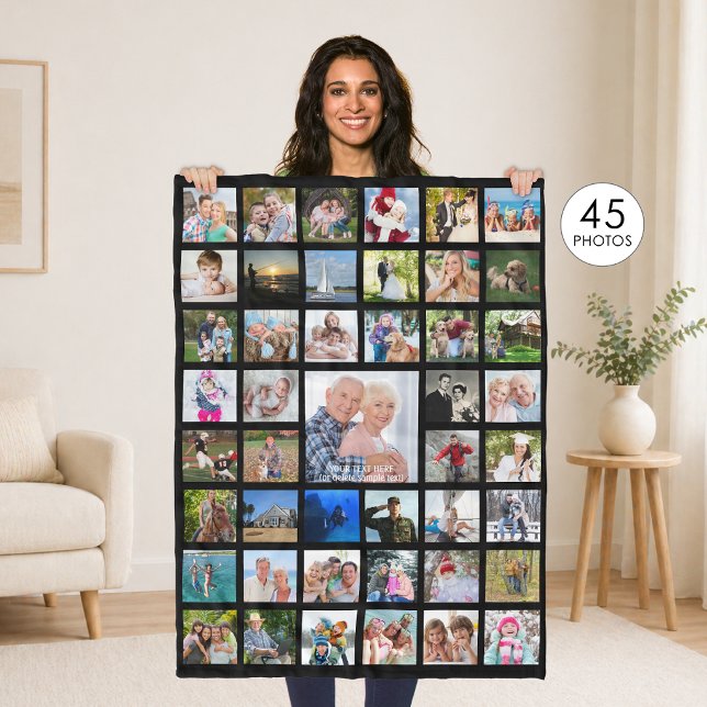 Manta Polar Photo Collage 45 Pics Editable Color Personalized (Subido por el creador)
