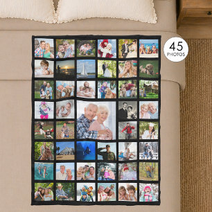 Manta Polar Photo Collage 45 Pics Editable Color Personalized