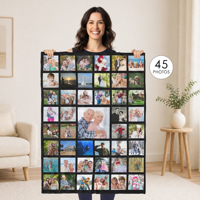 Manta Polar Photo Collage 45 Pics Editable Color Personalized (Subido por el creador)
