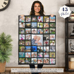 Manta Polar Photo Collage 45 Pics Editable Color Personalized<br><div class="desc">Create your own custom, personalized photo memory fleece blanket utilizing this easy-to-upload photo collage template with 45 square pictures. Commemorate a special occasion like an anniversary, birthday, graduation, retirement, etc., celebrate a holiday, comfort someone with a memorial remembrance tribute keepsake or for a meaningful, memorable photo gift for anyone to...</div>