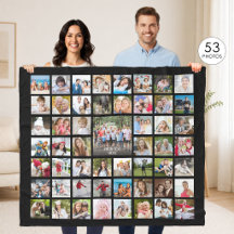 Photo Collage 53 Photos Personalized Black