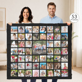 Manta Polar Photo Collage 53 Photos Personalized Black