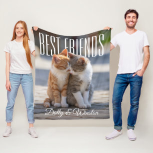 Manta Polar PhotoPop Mejores Amigos Gato Personalizado