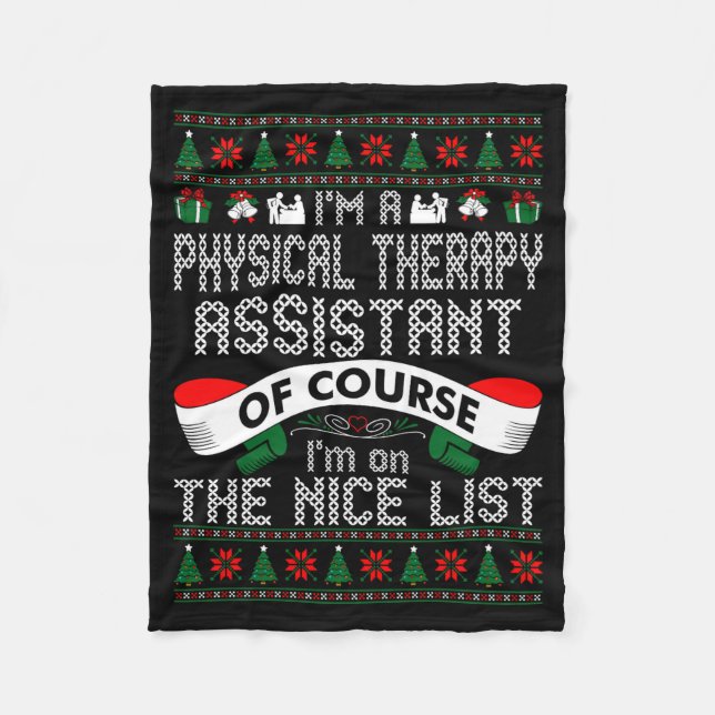 Manta Polar Physical Therapy Istant On Nice List Christmas  (Anverso)