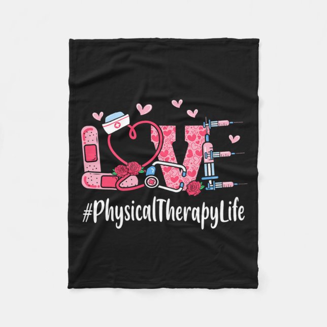 Manta Polar Physical Therapy Love Valentine Day Women Heart Ap (Anverso)