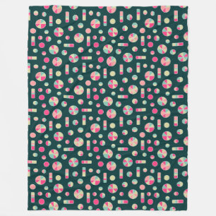 Manta Polar Pi Circles and Bars Pattern 271019v1 - Verde oscur