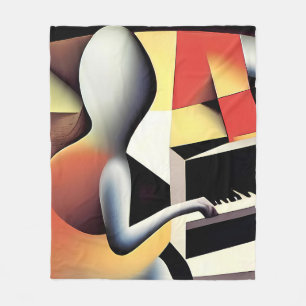 Manta Polar Piano Player - Arte de aerógrafo