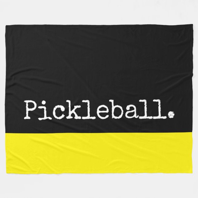 Manta Polar PICKLEBALL Divertido Negro Viviente Bloque de colo (Frente (Horizontal))