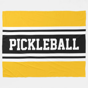 Manta Polar PICKLEBALL Fun Brillante Rayas de Carreras Negra A