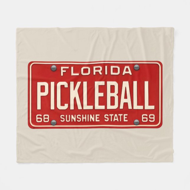 Manta Polar Pickleball Player Fan Retro Florida License Plate (Frente (Horizontal))