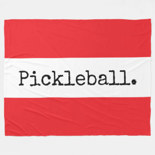 Manta Polar PICKLEBALL Rayas Blancas Rojo Brillante Texto Retr