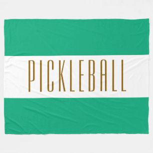 Manta Polar PICKLEBALL Texto Deportivo Verde Azul Blanco Rayas