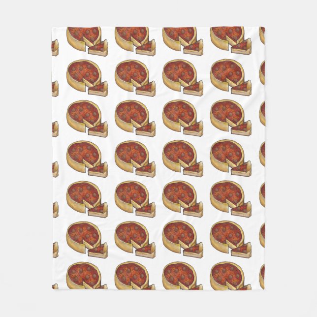 Manta Polar Pie de Pepperoni Pizza Deep Dish de Chicago (Anverso)