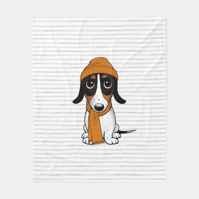 Manta Polar Piebald Dachshund Cute Hipster Dog (Anverso)