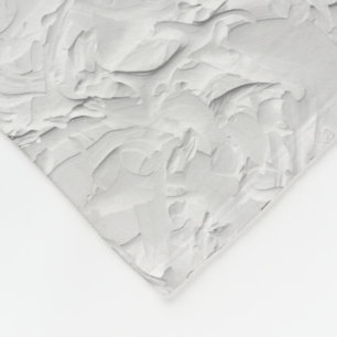Manta Polar Piedra texturizada blanca, arte abstracto monocrom