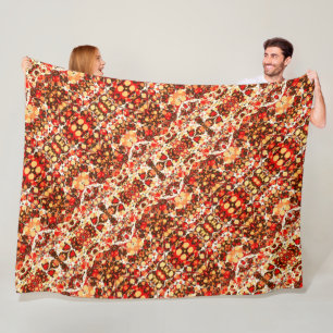 Manta Polar Piedras abstractas de naranja marrón rojo curtido