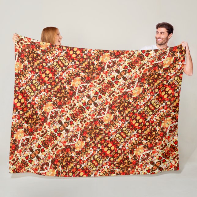 Manta Polar Piedras abstractas de naranja marrón rojo curtido (In situ)