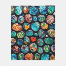 Manta Polar Piedras pintadas de decoración brillante