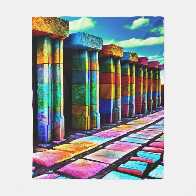 Manta Polar Piedras psicodélicas (Anverso)