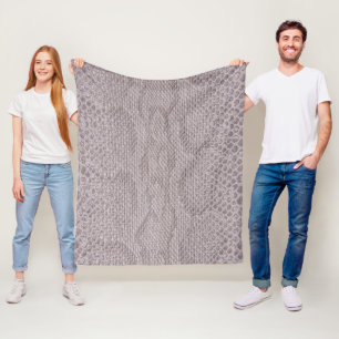 Manta Polar Piel de serpiente Textura Beige Fleece Blanket