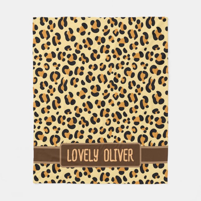 Manta Polar Piel leopardo salvaje (Anverso)