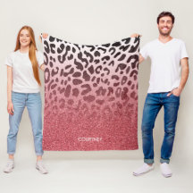 Piel rosada del leopardo del purpurina