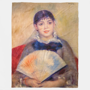 Manta Polar Pierre-Auguste Renoir - Chica con ventilador
