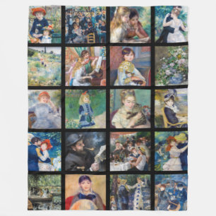 Manta Polar Pierre-Auguste Renoir - Collage de cuadrícula de o