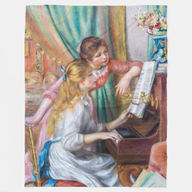 Manta Polar Pierre Auguste Renoir - Jóvenes Chicas en el piano (Anverso)