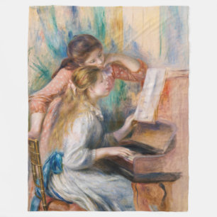 Manta Polar Pierre Auguste Renoir - Jóvenes Chicas en el piano