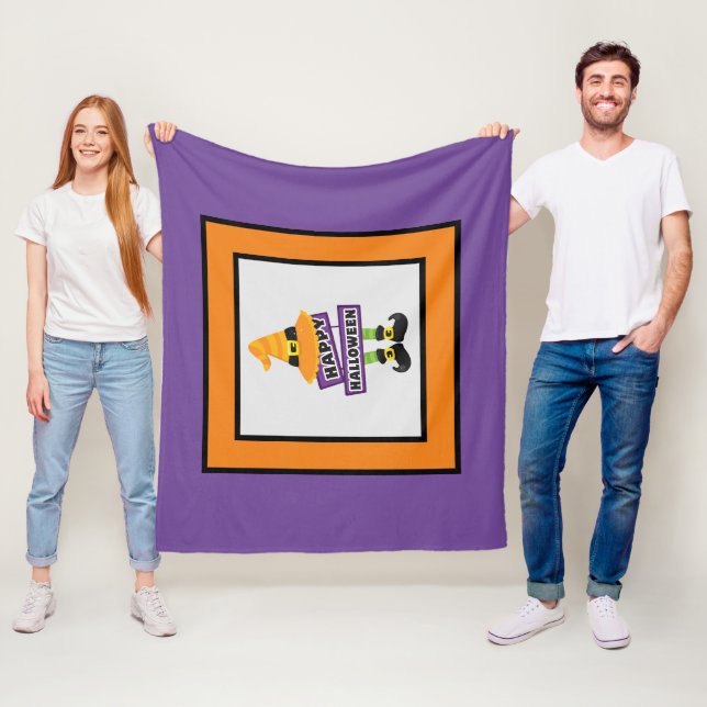 Manta Polar Pies de bruja y Gorra de Halloween (In situ)