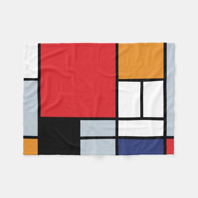 Manta Polar Piet Mondrian - Composición con gran plano rojo (Frente (Horizontal))